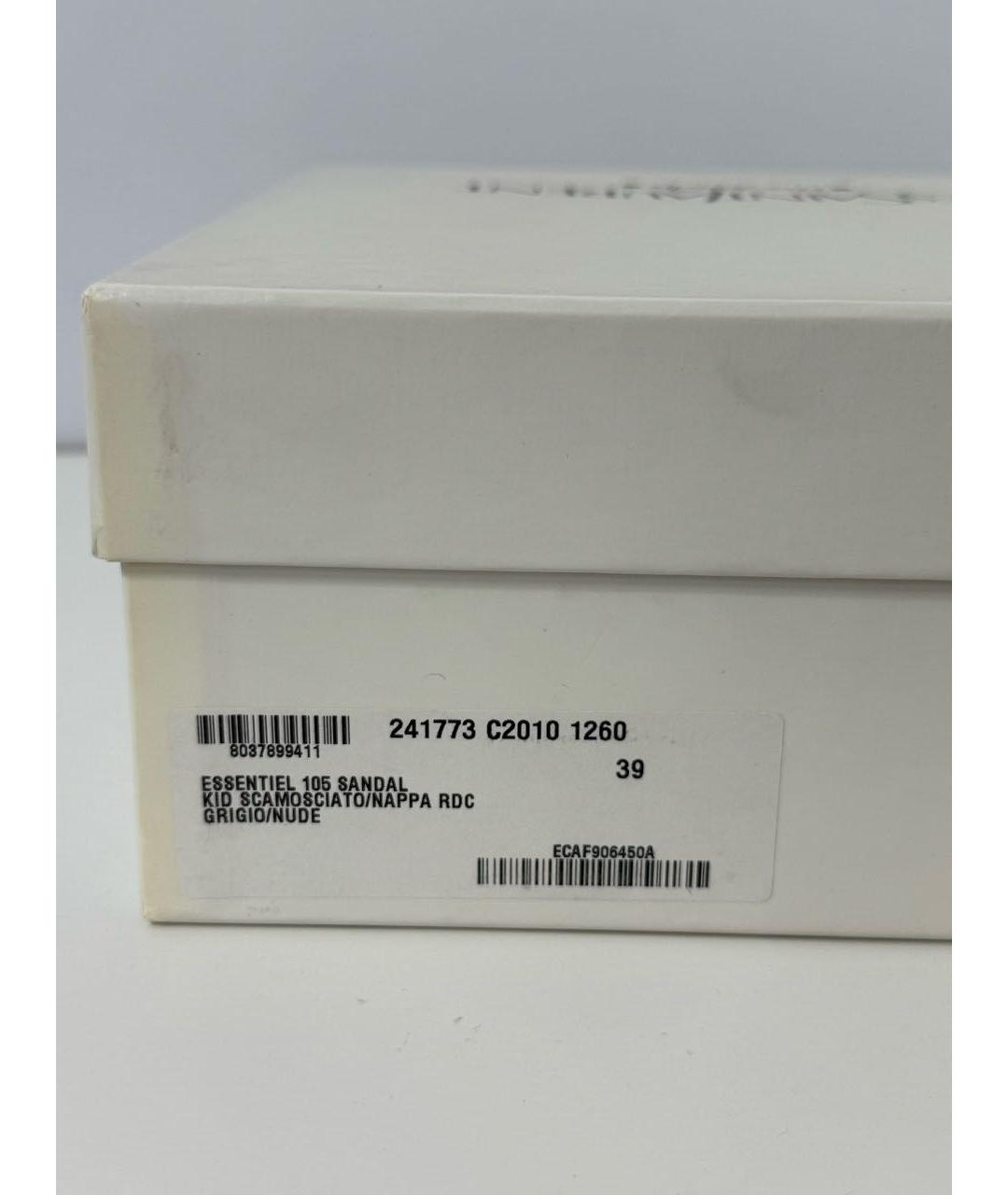 SAINT LAURENT Серые замшевые босоножки, фото 7