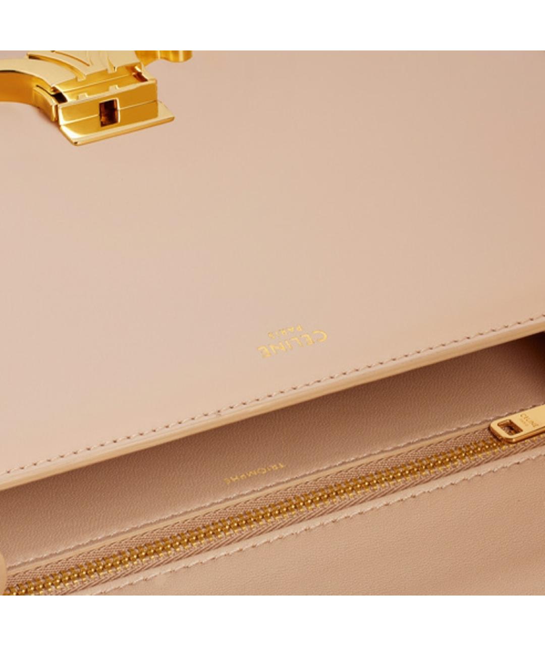CELINE Бежевая кожаная сумка через плечо, фото 5