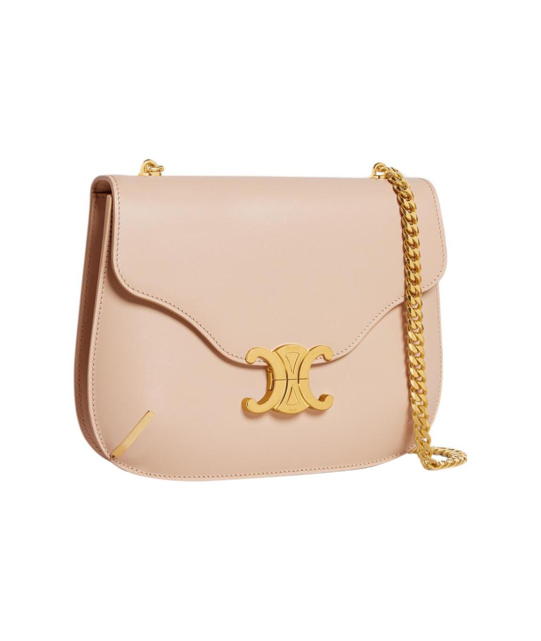 CELINE Бежевая кожаная сумка через плечо, фото 2