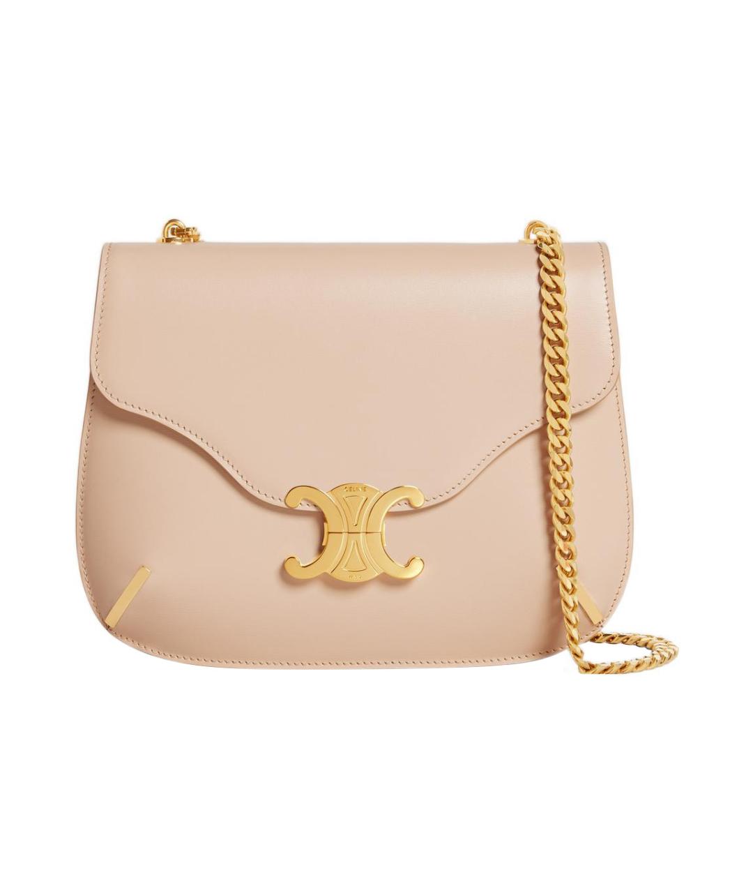 CELINE Бежевая кожаная сумка через плечо, фото 1
