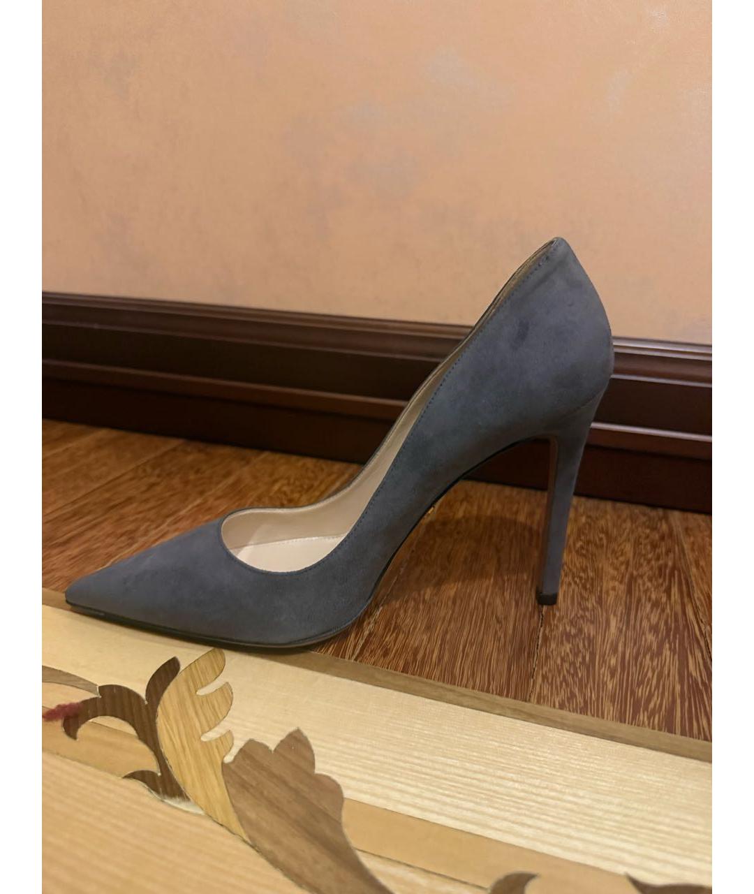 PRADA Антрацитовые замшевые туфли, фото 5