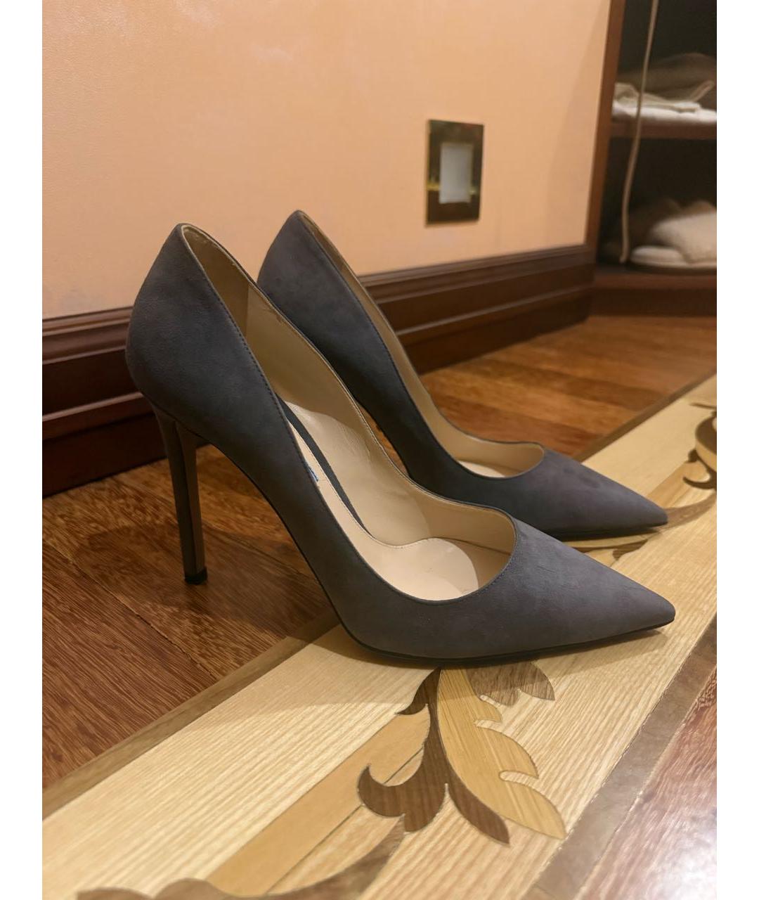 PRADA Антрацитовые замшевые туфли, фото 3