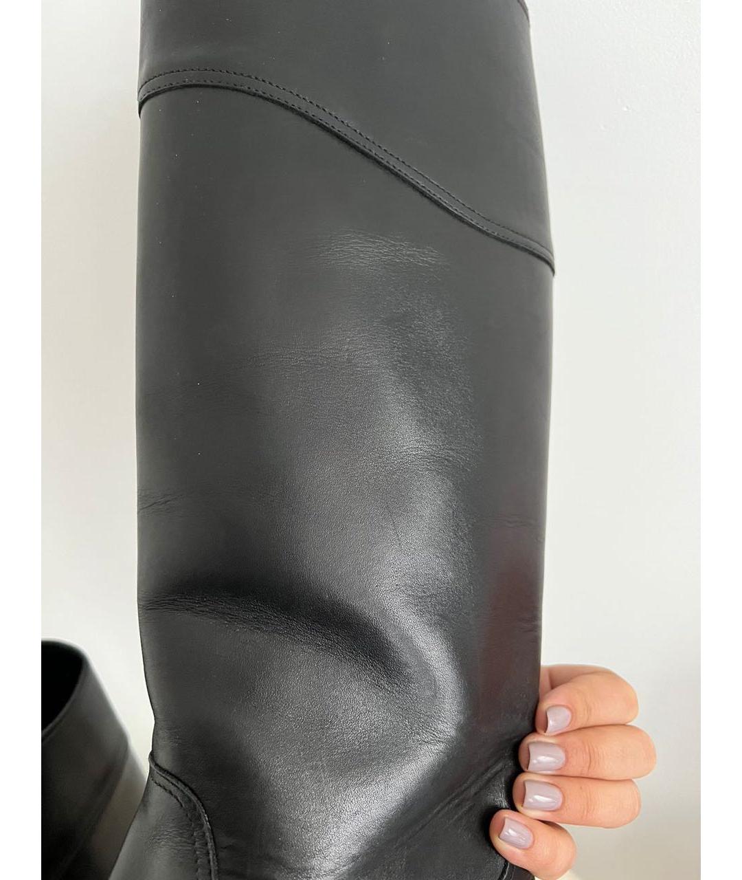 POLO RALPH LAUREN Черные кожаные сапоги, фото 4