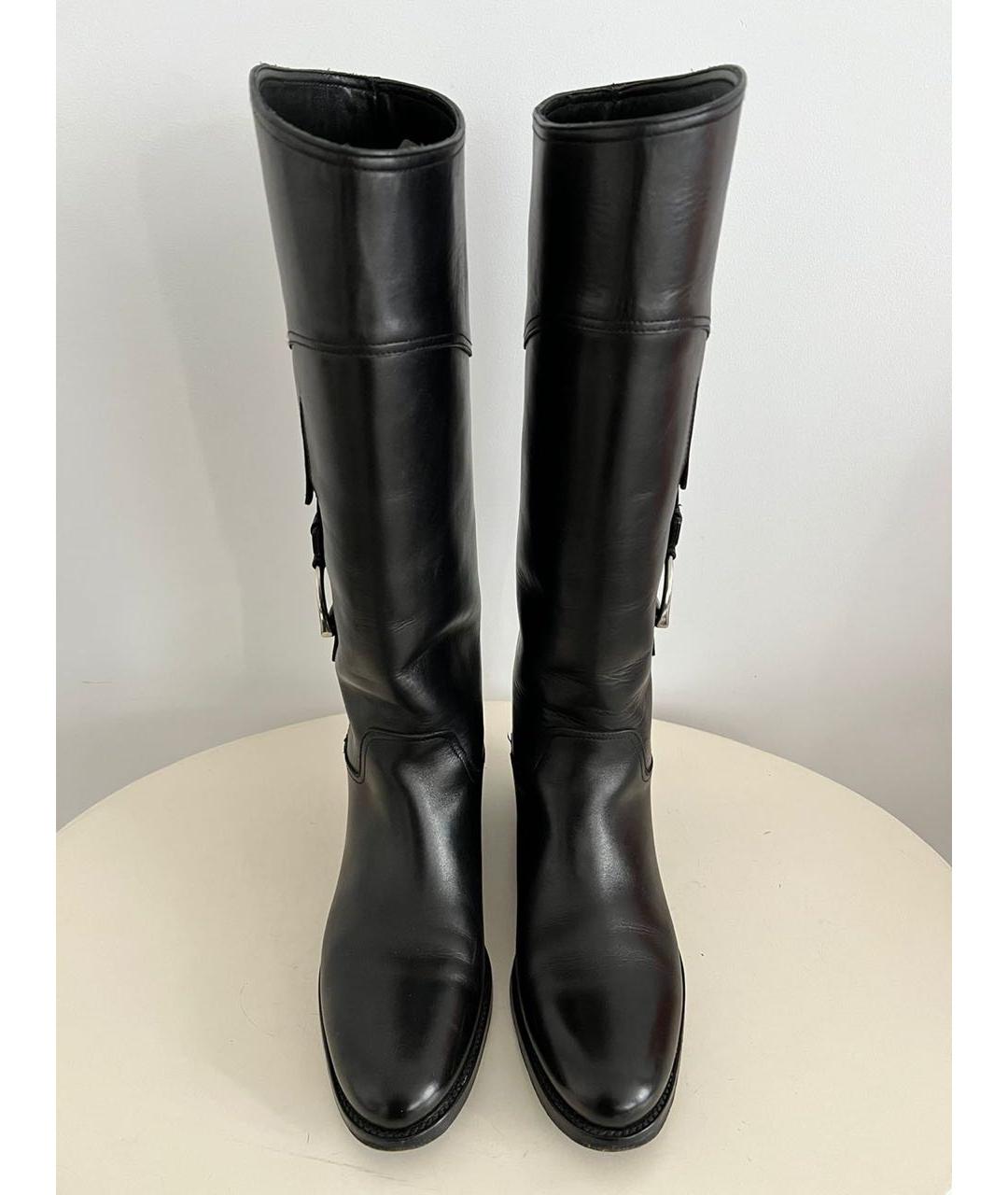 POLO RALPH LAUREN Черные кожаные сапоги, фото 3