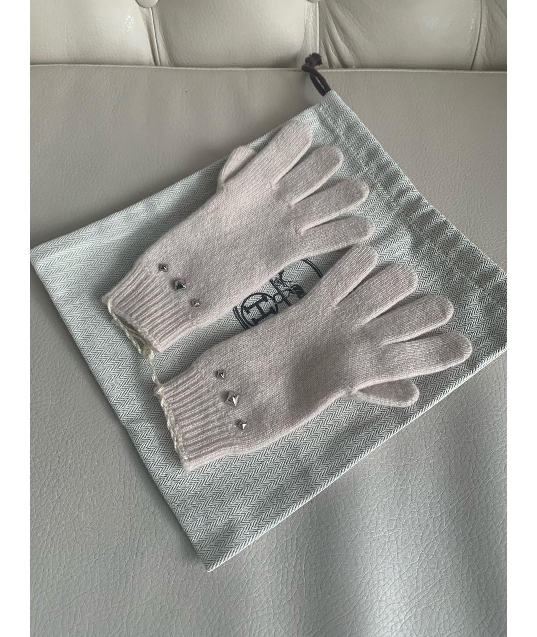 HERMES Бежевые кашемировые перчатки, фото 4