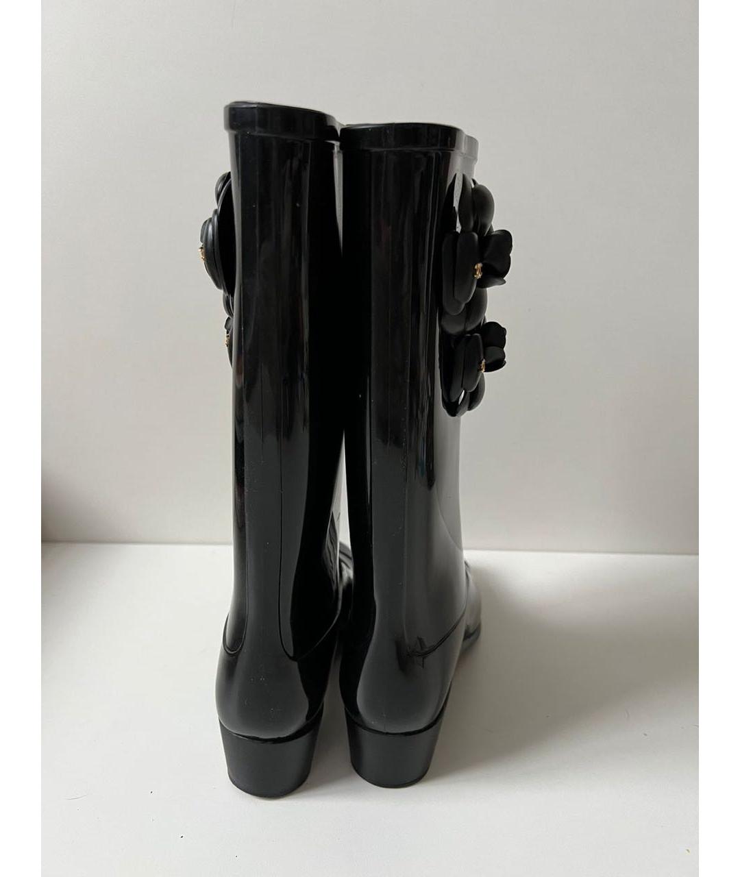 CHANEL Черные резиновые сапоги, фото 3