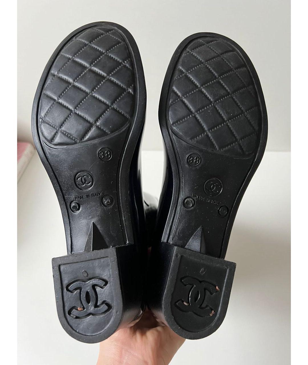 CHANEL Черные резиновые сапоги, фото 6