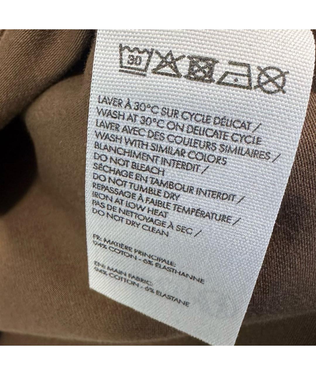 JACQUEMUS Коричневая хлопко-эластановая футболка, фото 4