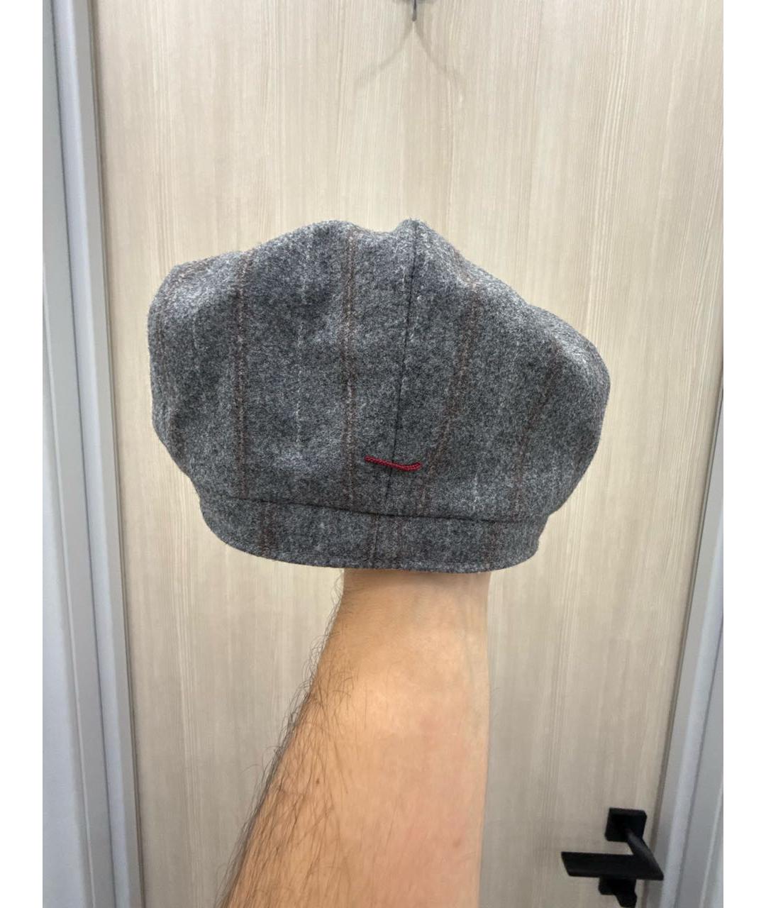 BRUNELLO CUCINELLI Серая шерстяная кепка/бейсболка, фото 3