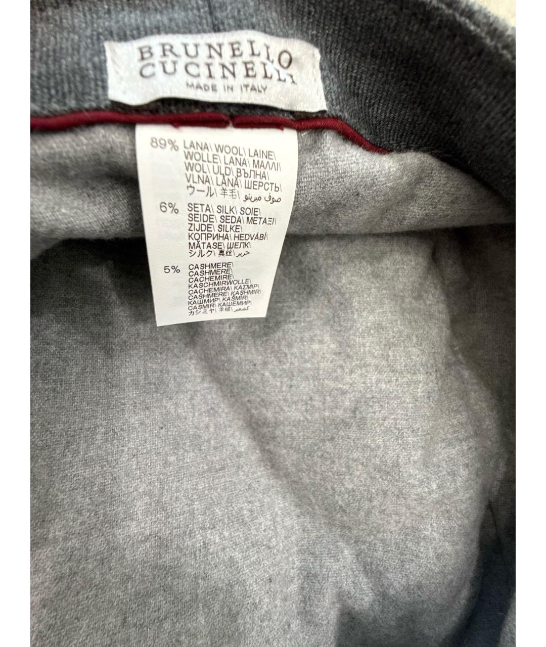 BRUNELLO CUCINELLI Серая шерстяная кепка/бейсболка, фото 5