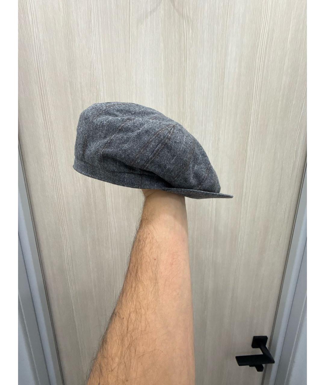 BRUNELLO CUCINELLI Серая шерстяная кепка/бейсболка, фото 2