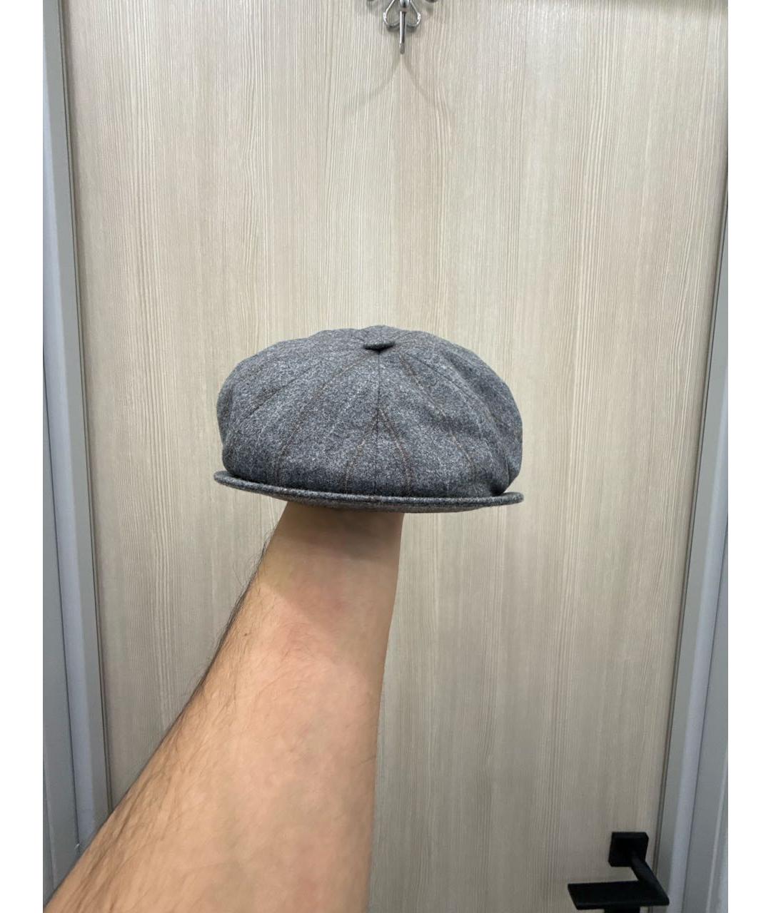 BRUNELLO CUCINELLI Серая шерстяная кепка/бейсболка, фото 7
