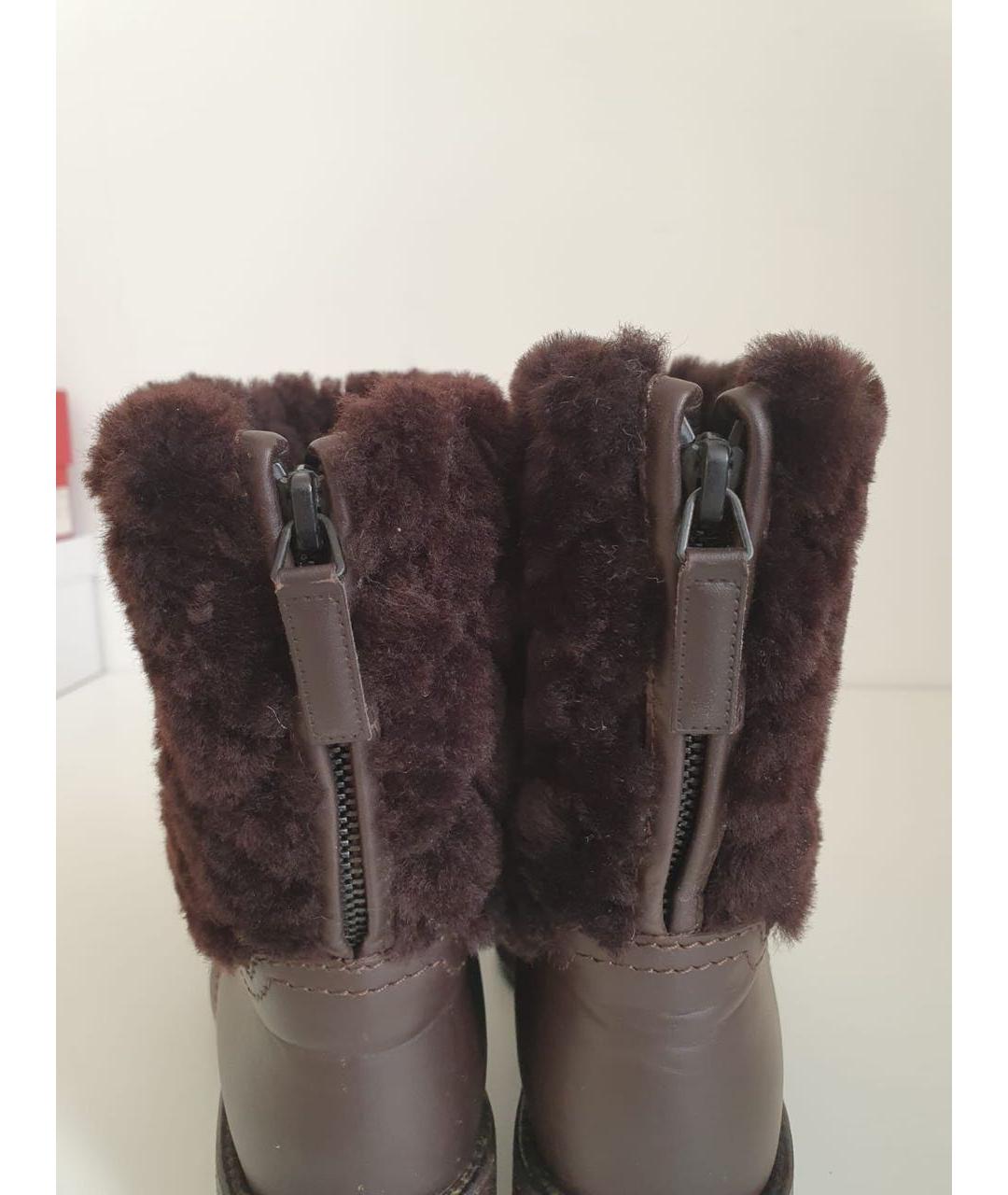 CHANEL Коричневые кожаные ботинки, фото 5