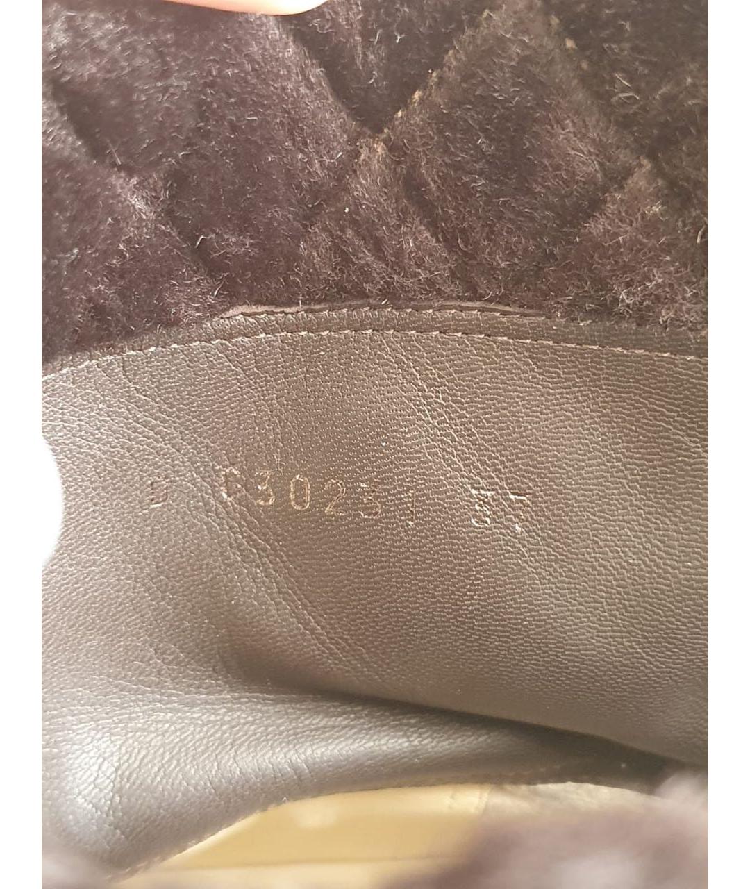 CHANEL Коричневые кожаные ботинки, фото 4