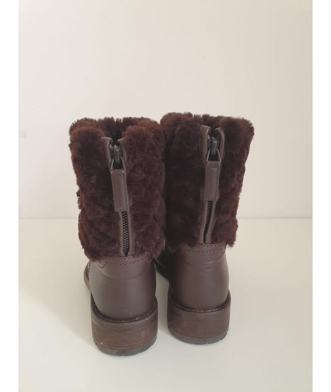 CHANEL Коричневые кожаные ботинки, фото 3