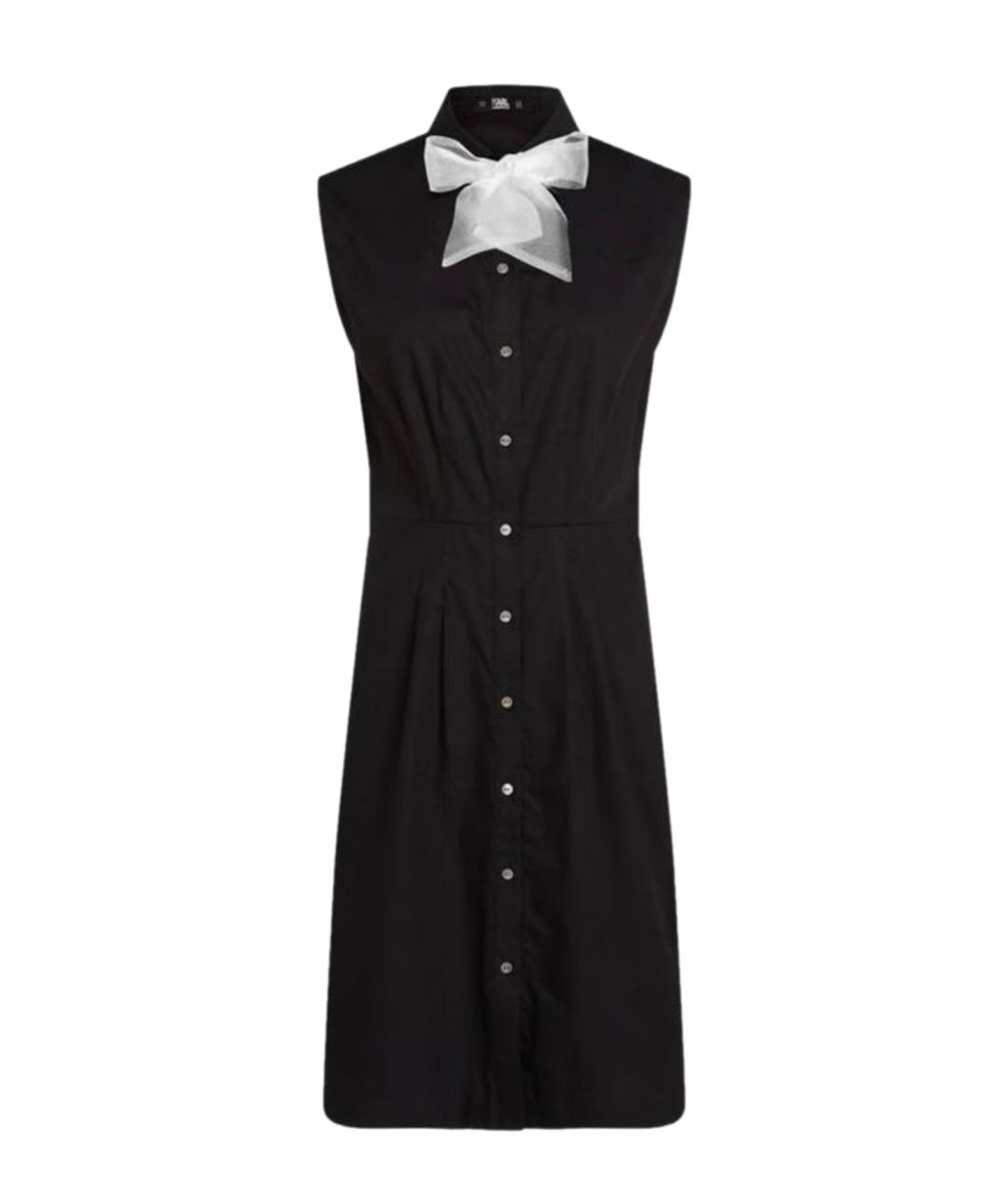 KARL LAGERFELD Черное хлопковое повседневное платье, фото 1