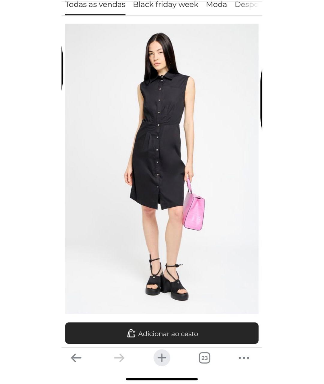 KARL LAGERFELD Черное хлопковое повседневное платье, фото 6