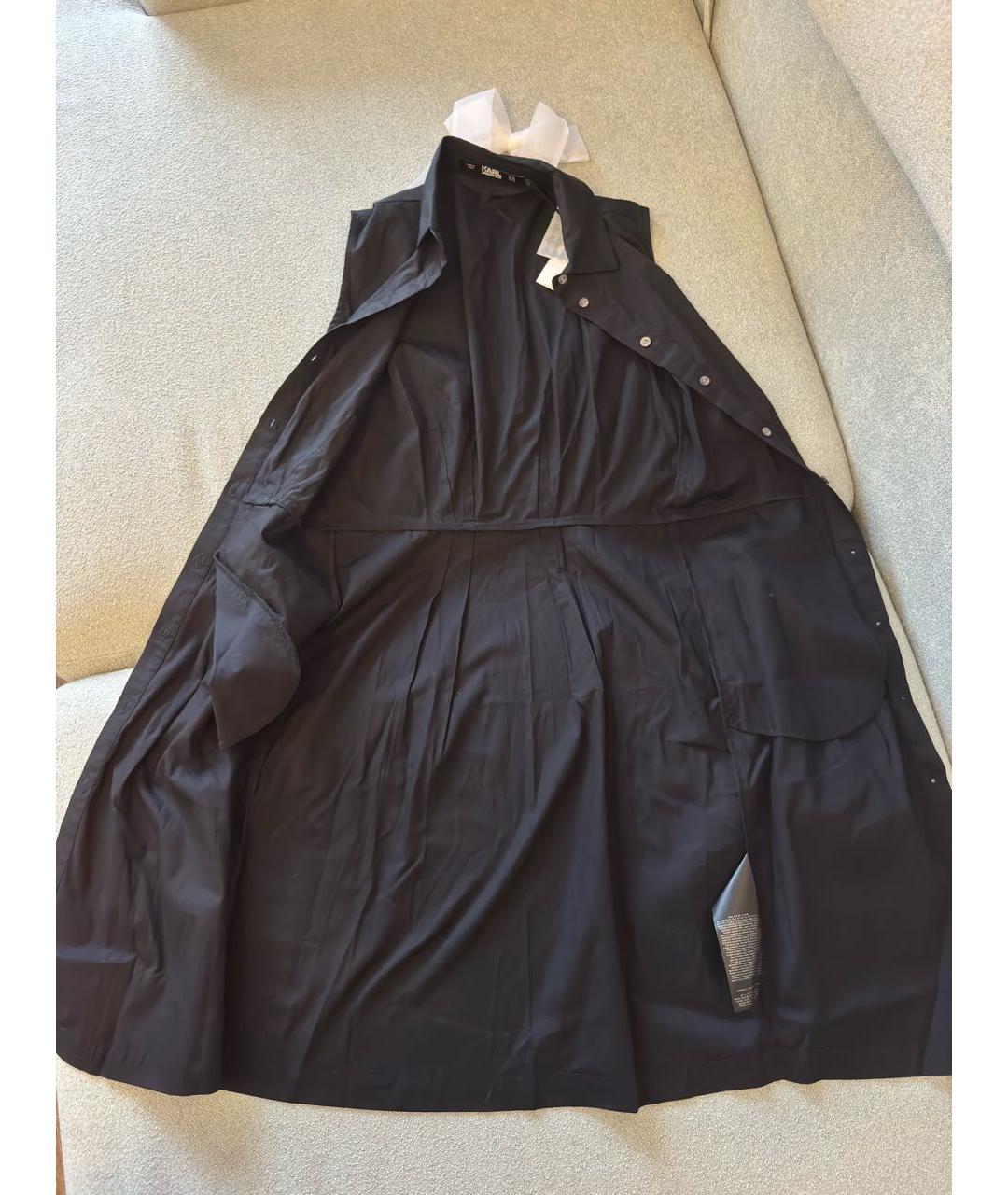 KARL LAGERFELD Черное хлопковое повседневное платье, фото 4