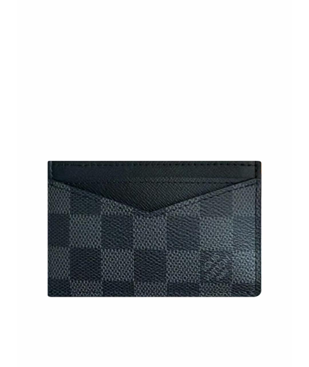 LOUIS VUITTON Серый кожаный кардхолдер, фото 1