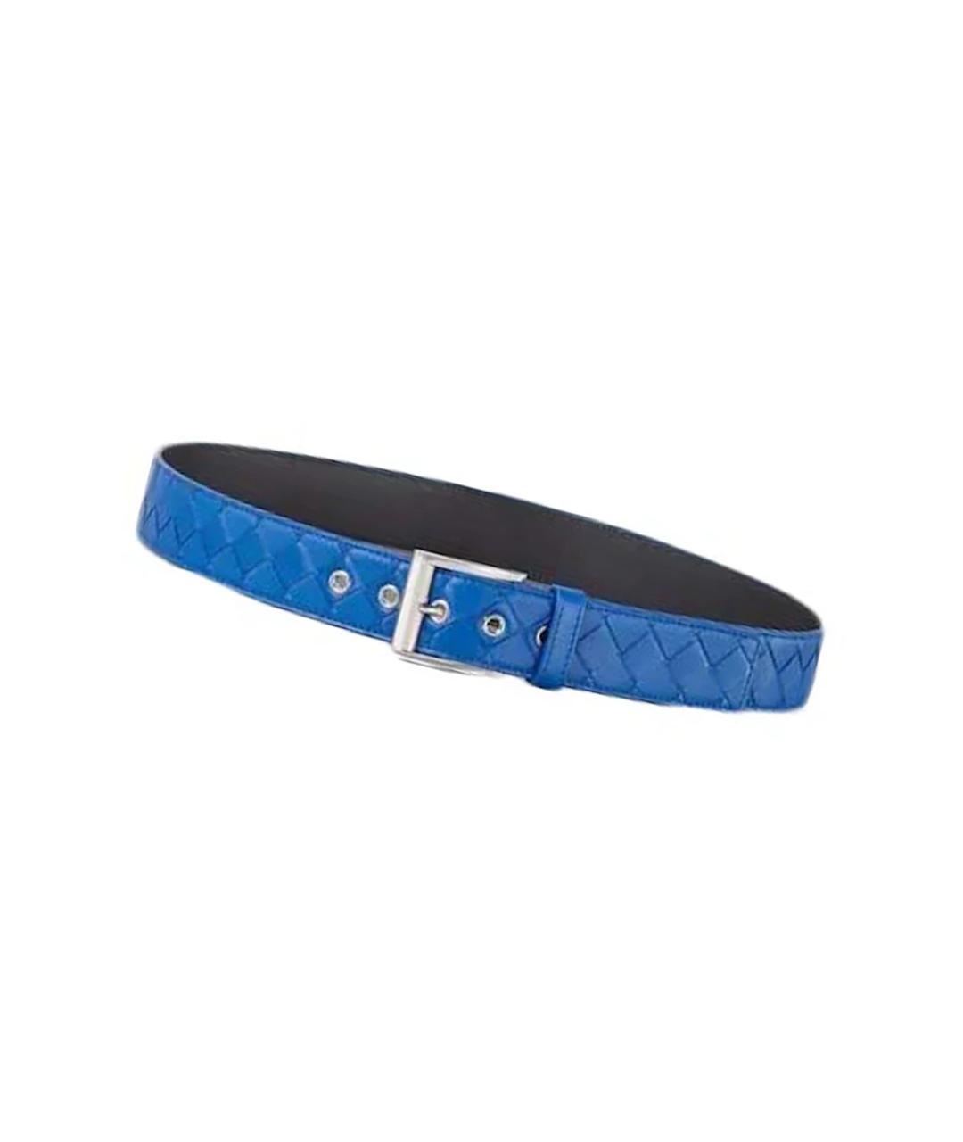 BOTTEGA VENETA Синий кожаный ремень, фото 2