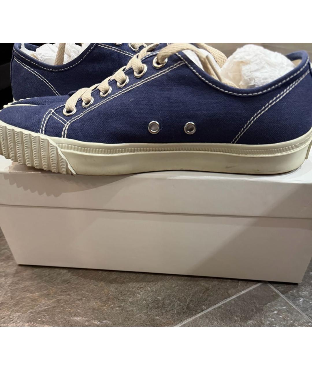 MAISON MARGIELA Темно-синие текстильные кеды, фото 3