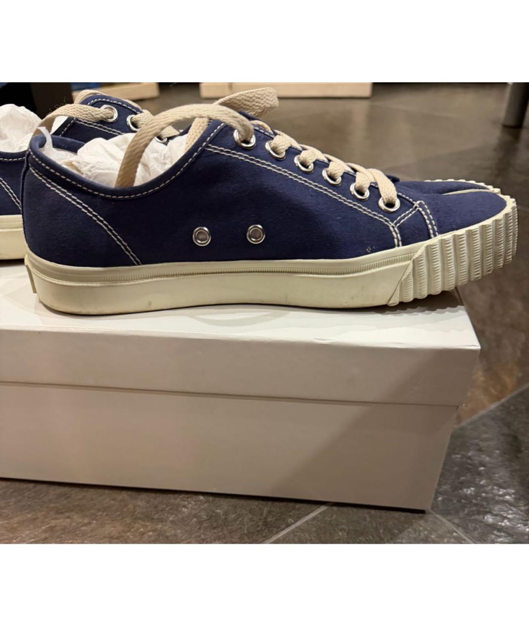 MAISON MARGIELA Темно-синие текстильные кеды, фото 8