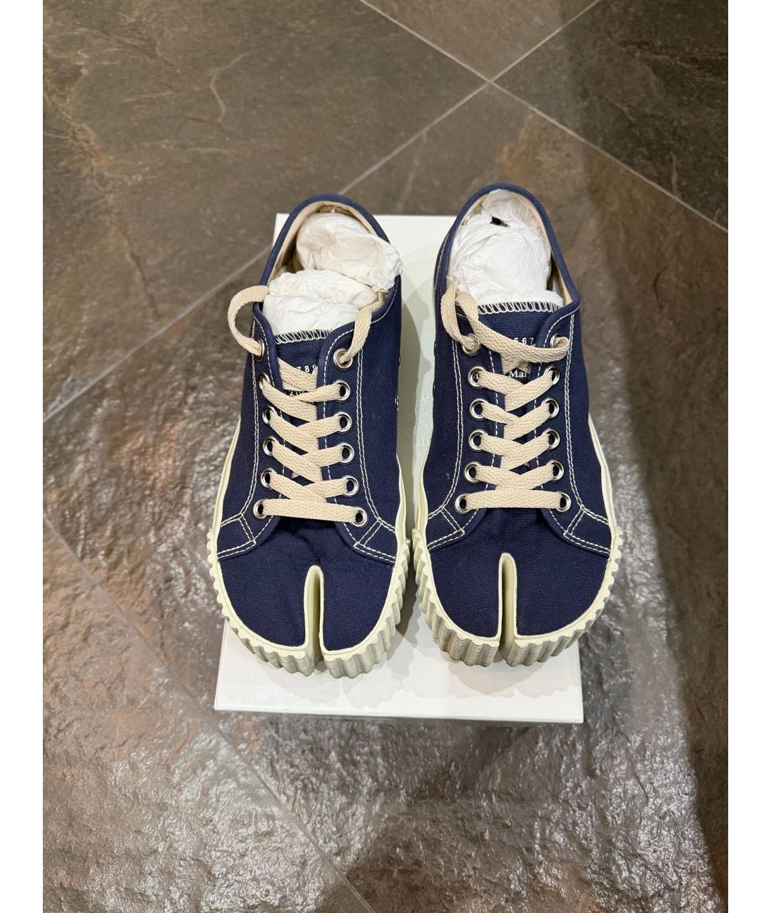 MAISON MARGIELA Темно-синие текстильные кеды, фото 4