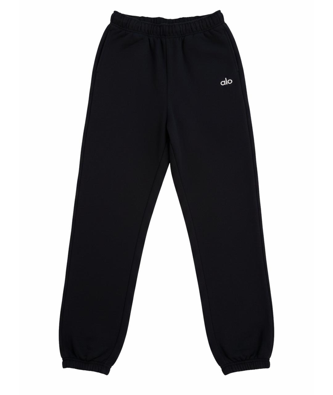 ALO YOGA Черный хлопко-эластановый костюм с брюками, фото 1