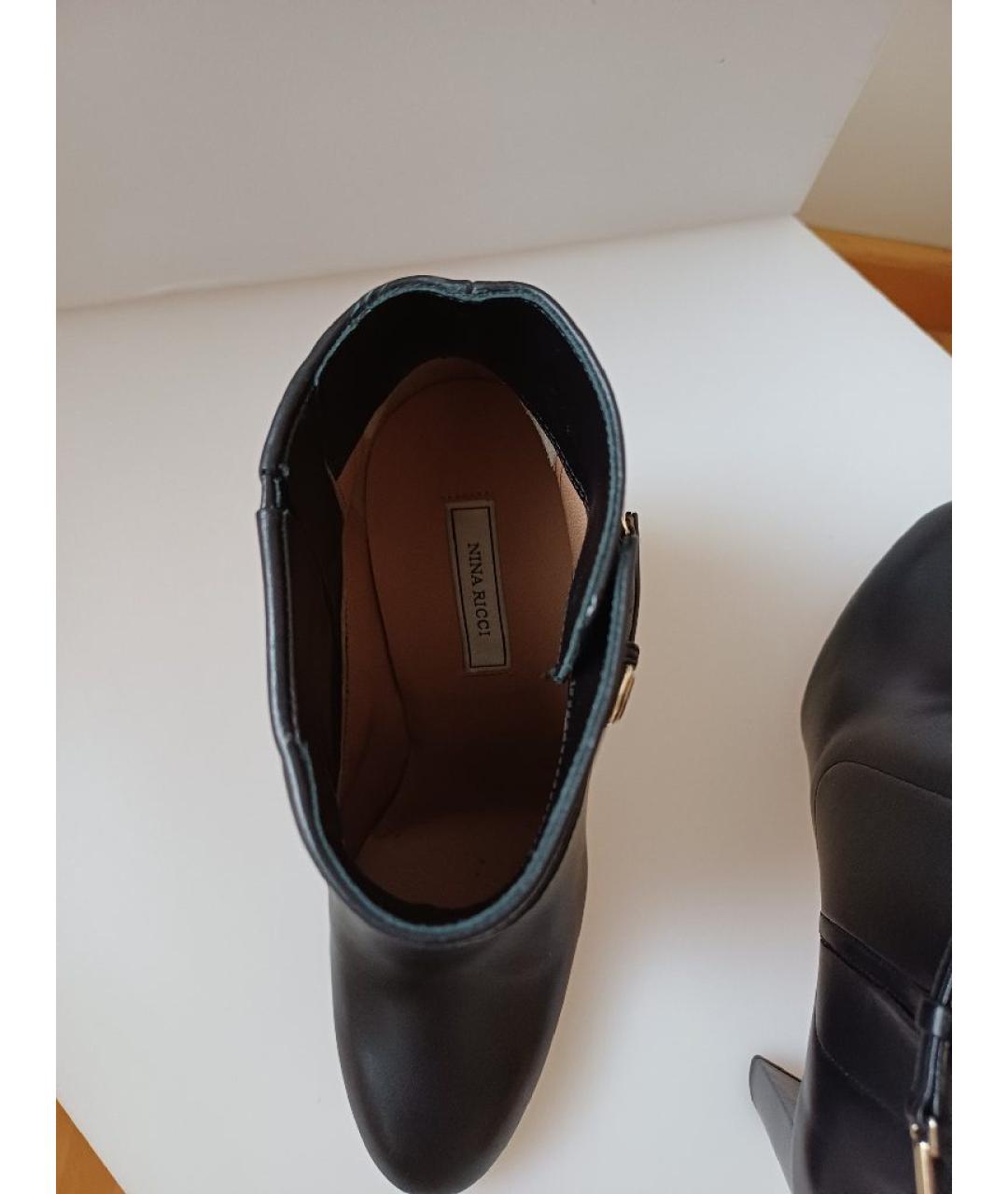 NINA RICCI Черные кожаные ботильоны, фото 8