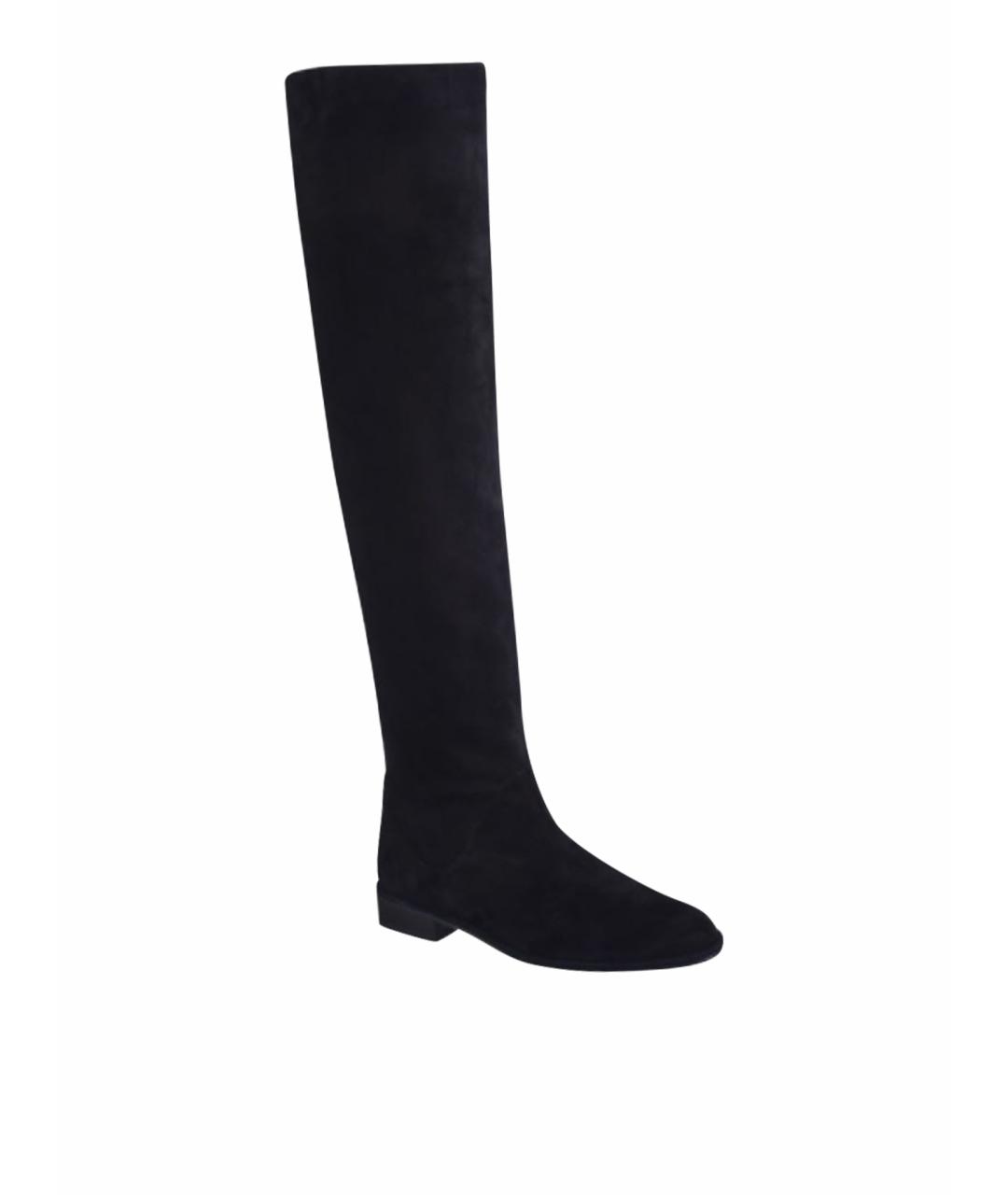 STUART WEITZMAN Черные замшевые сапоги, фото 1