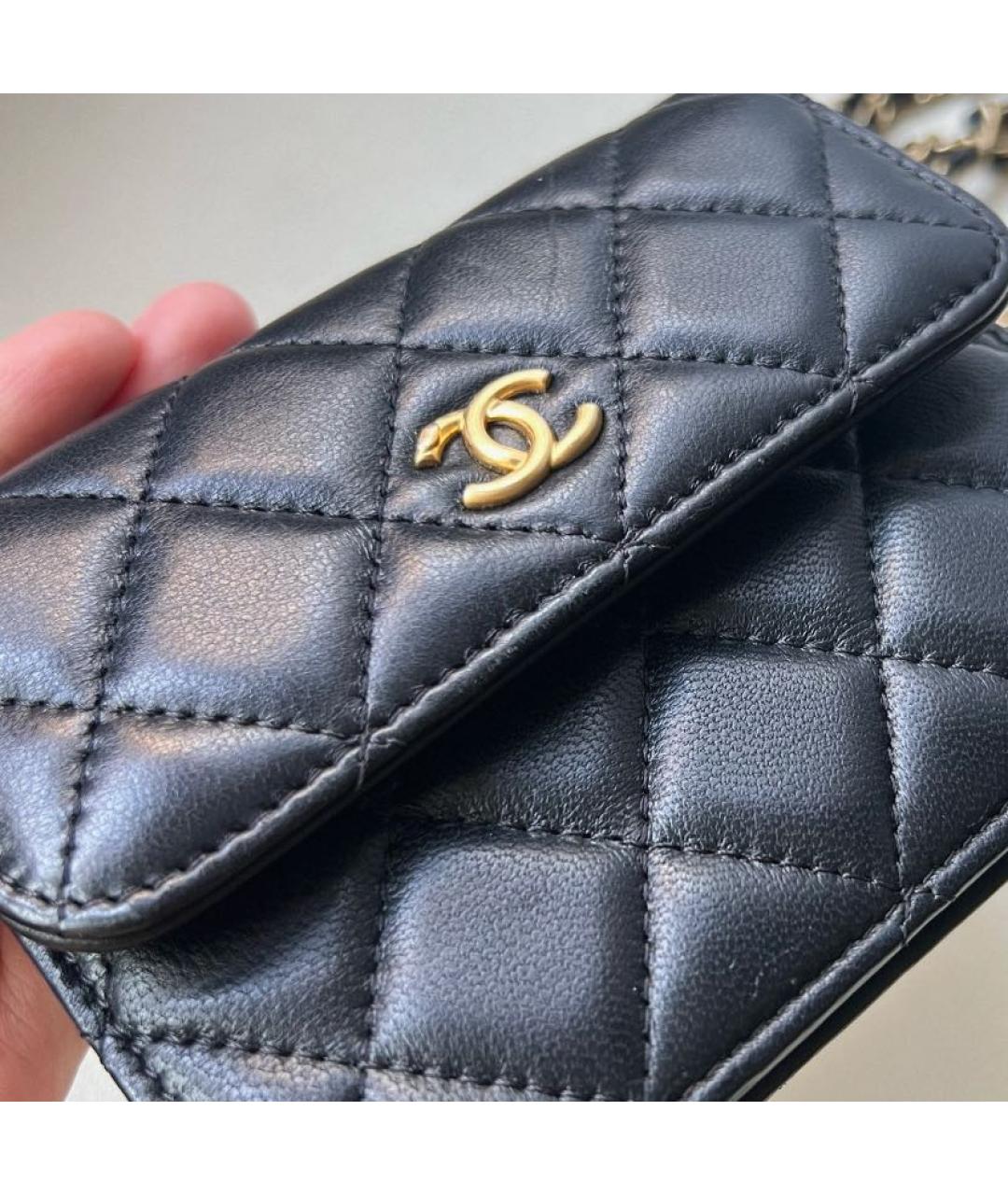 CHANEL Черная кожаная сумка через плечо, фото 4