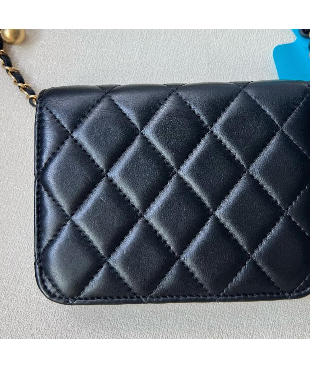 CHANEL Черная кожаная сумка через плечо, фото 5