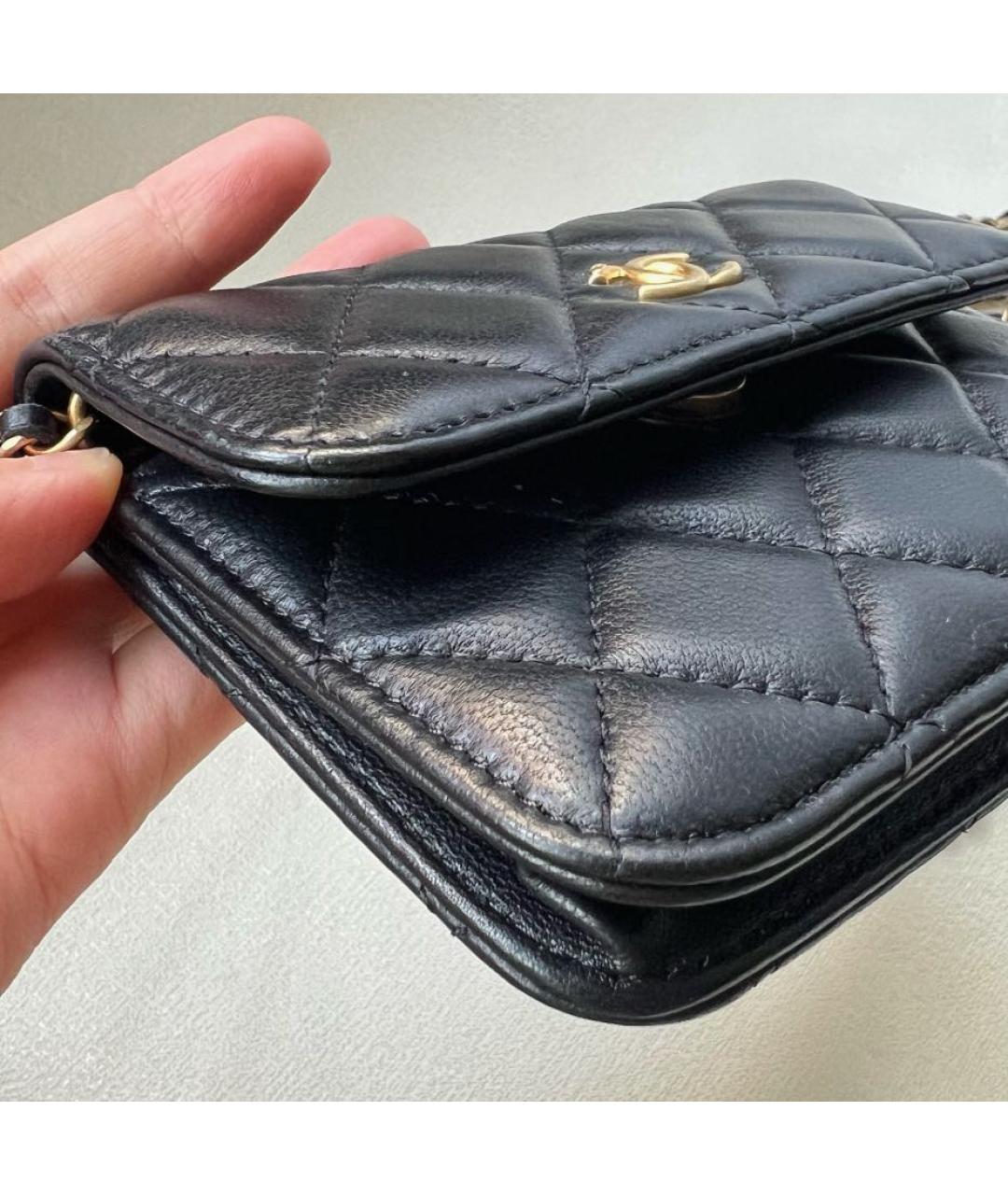 CHANEL Черная кожаная сумка через плечо, фото 3