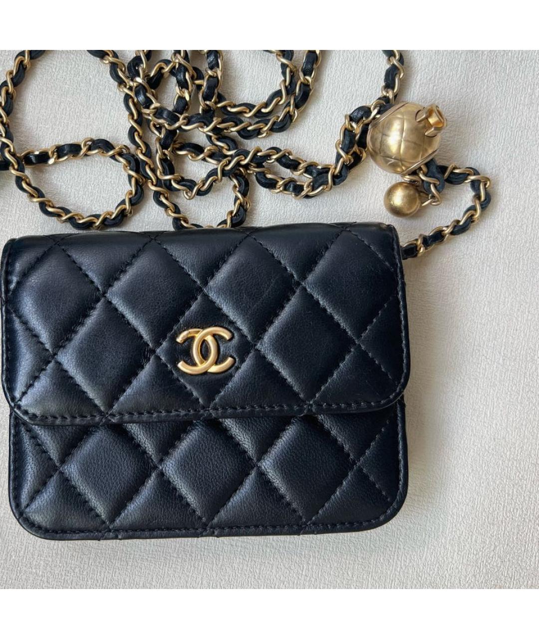 CHANEL Черная кожаная сумка через плечо, фото 2