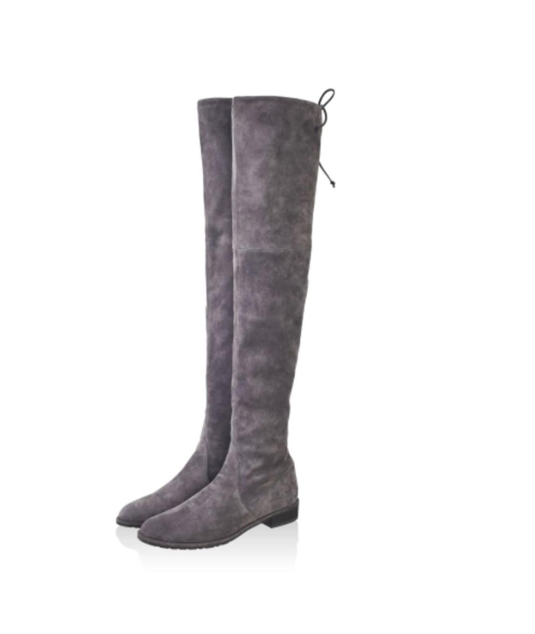 STUART WEITZMAN Серые замшевые ботфорты, фото 2