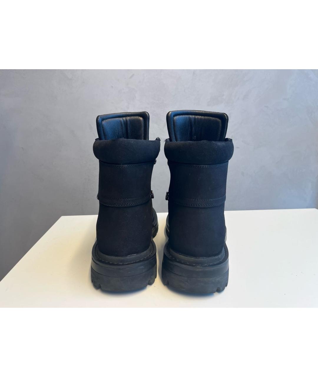 MONCLER Черные кожаные высокие ботинки, фото 4