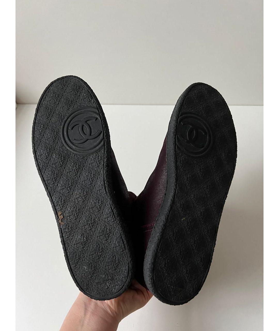 CHANEL Бордовые замшевые сапоги, фото 7