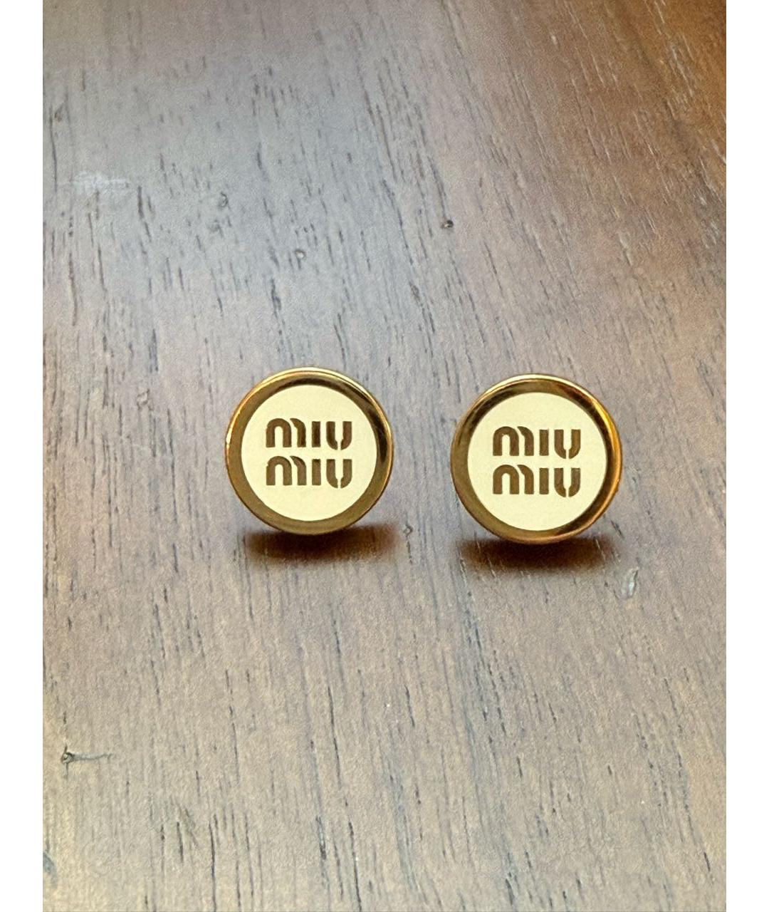 MIU MIU Белые серьги, фото 4