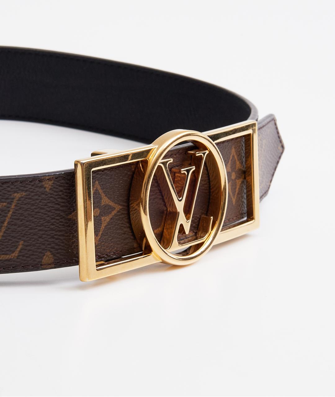 LOUIS VUITTON Коричневый кожаный ремень, фото 2