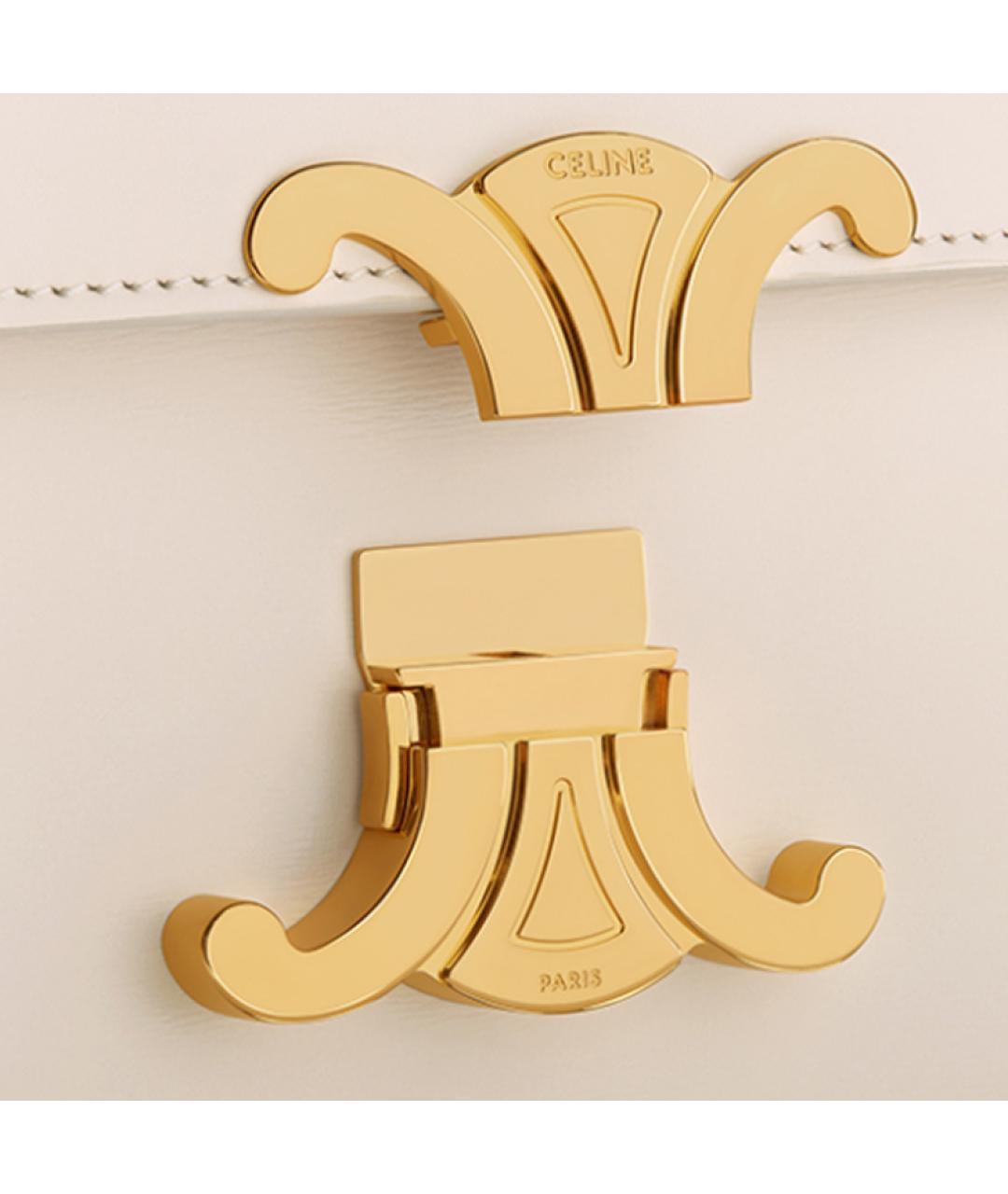 CELINE Бежевая кожаная сумка через плечо, фото 5