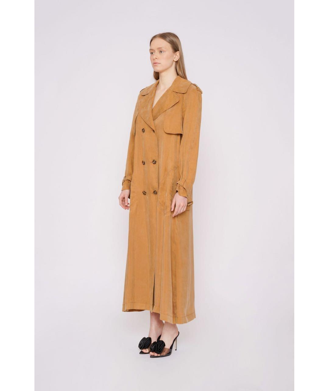 ALBERTA FERRETTI Горчичный тренч/плащ, фото 4