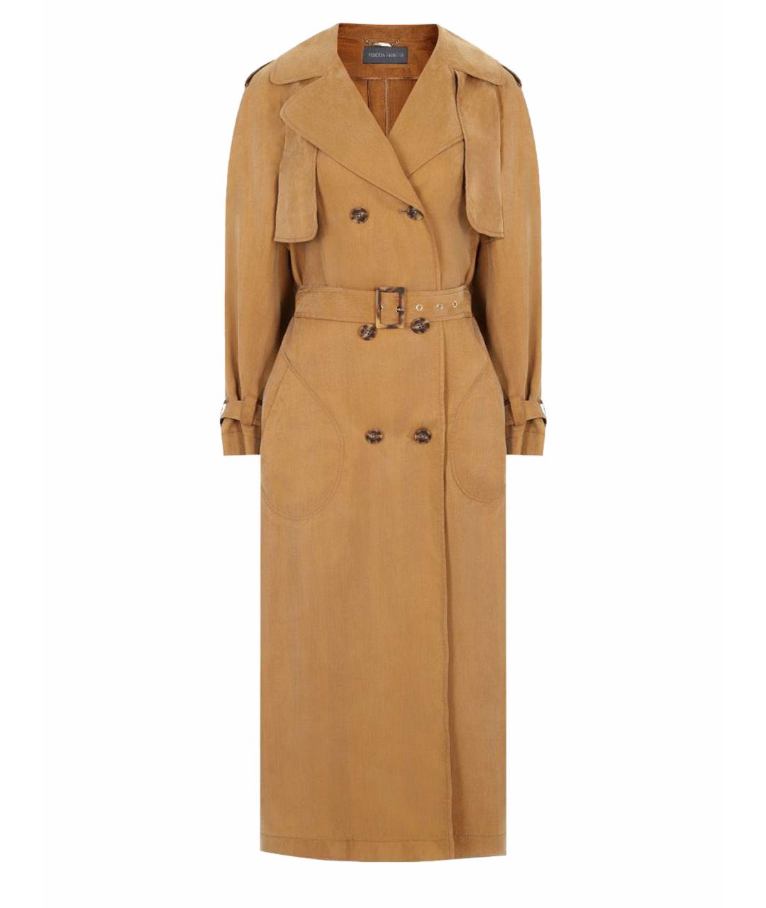 ALBERTA FERRETTI Горчичный тренч/плащ, фото 1