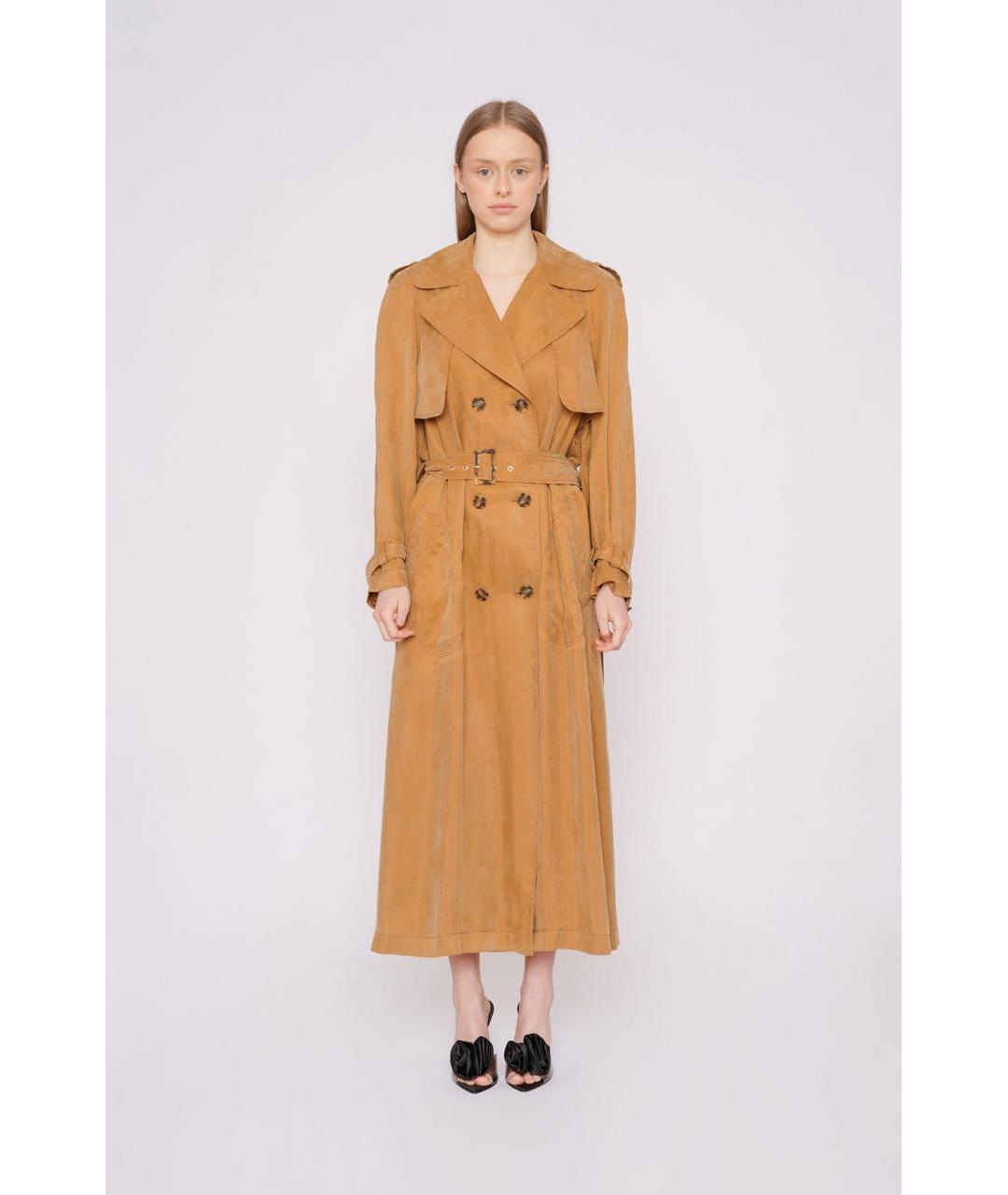 ALBERTA FERRETTI Горчичный тренч/плащ, фото 5