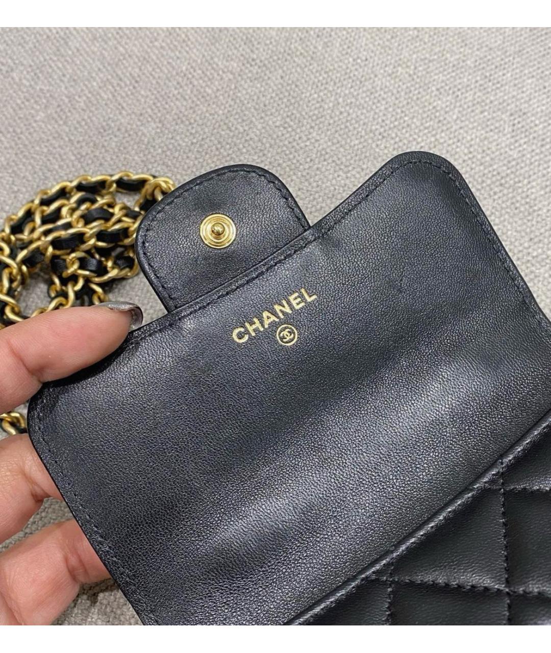 CHANEL Черная кожаная сумка через плечо, фото 5