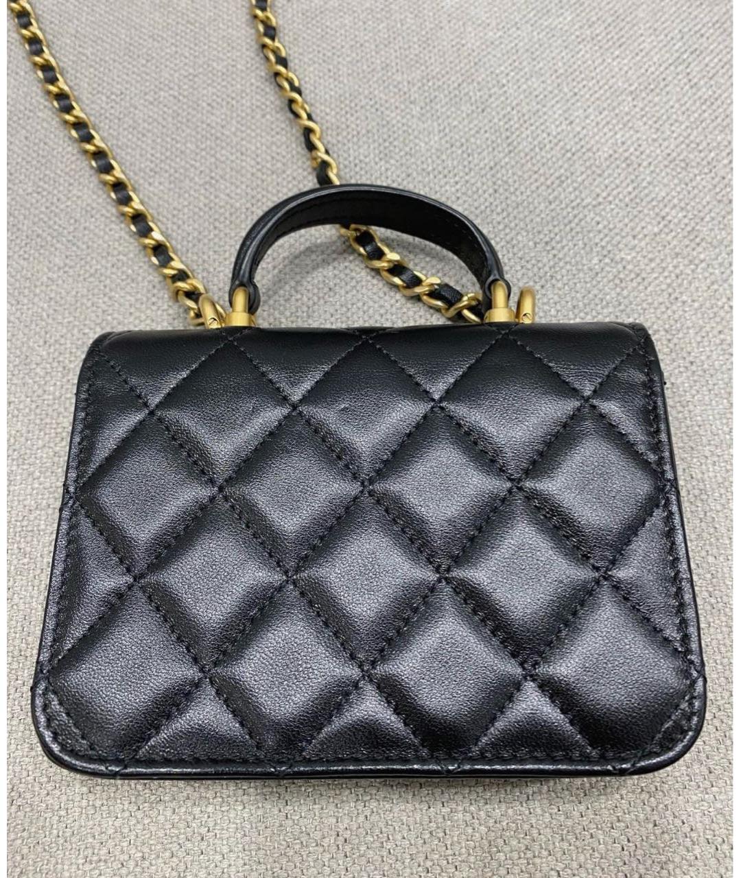 CHANEL Черная кожаная сумка через плечо, фото 4