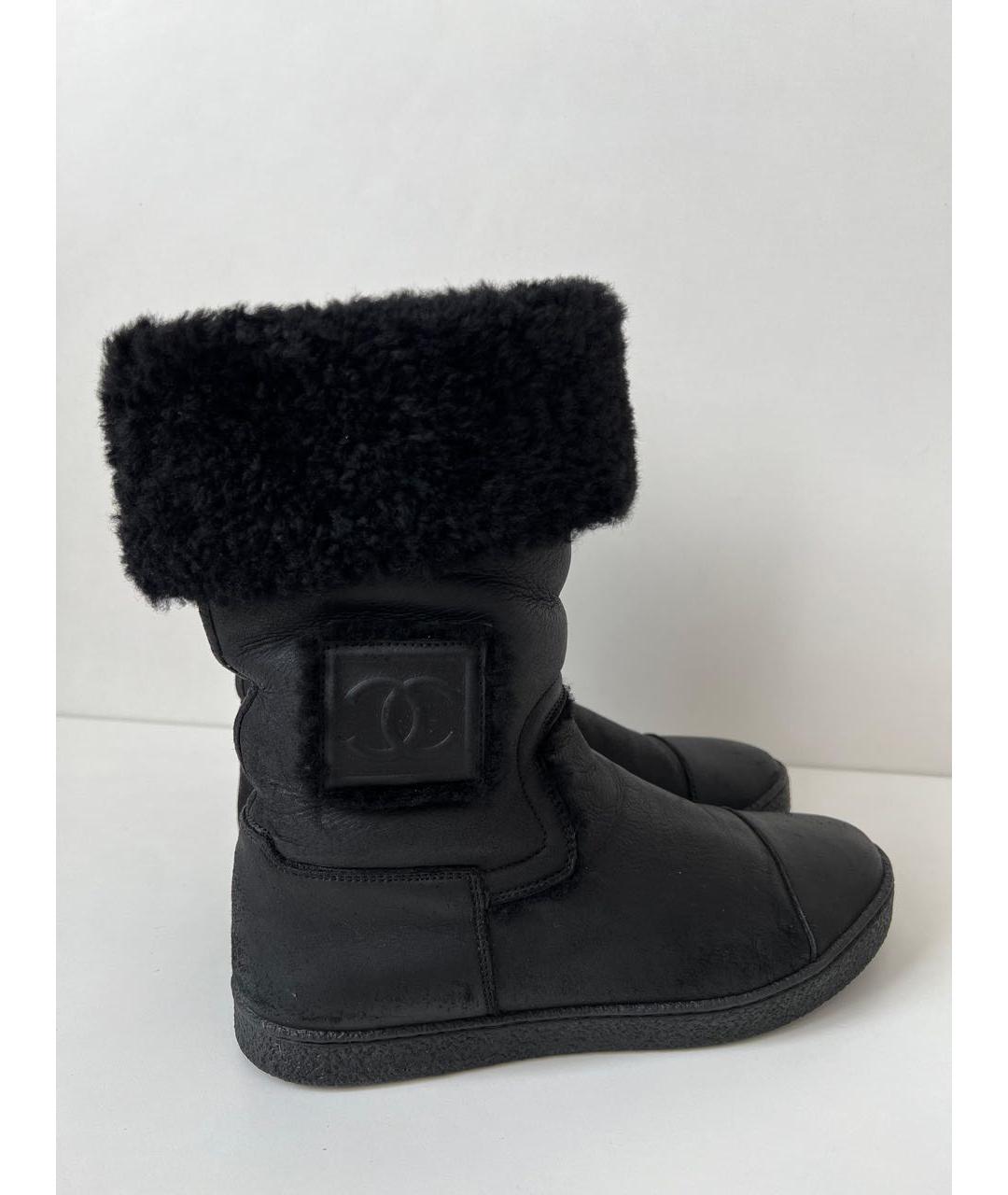 CHANEL Черные кожаные ботинки, фото 9