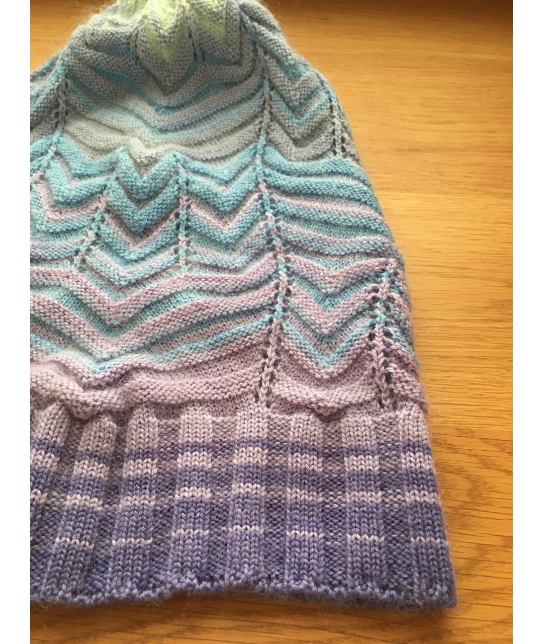 MISSONI Голубая шерстяная шапка, фото 4