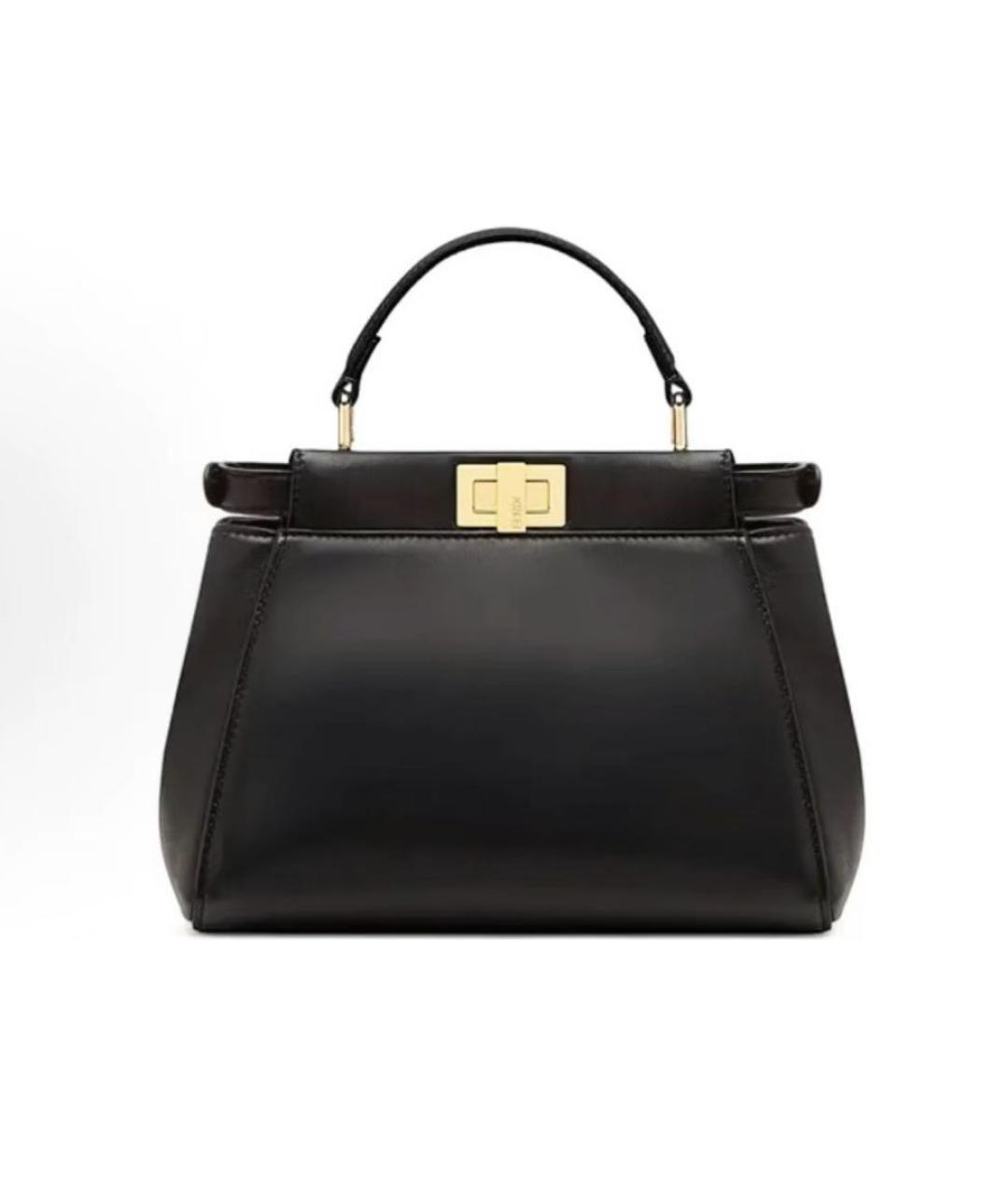 FENDI Черная кожаная сумка через плечо, фото 6