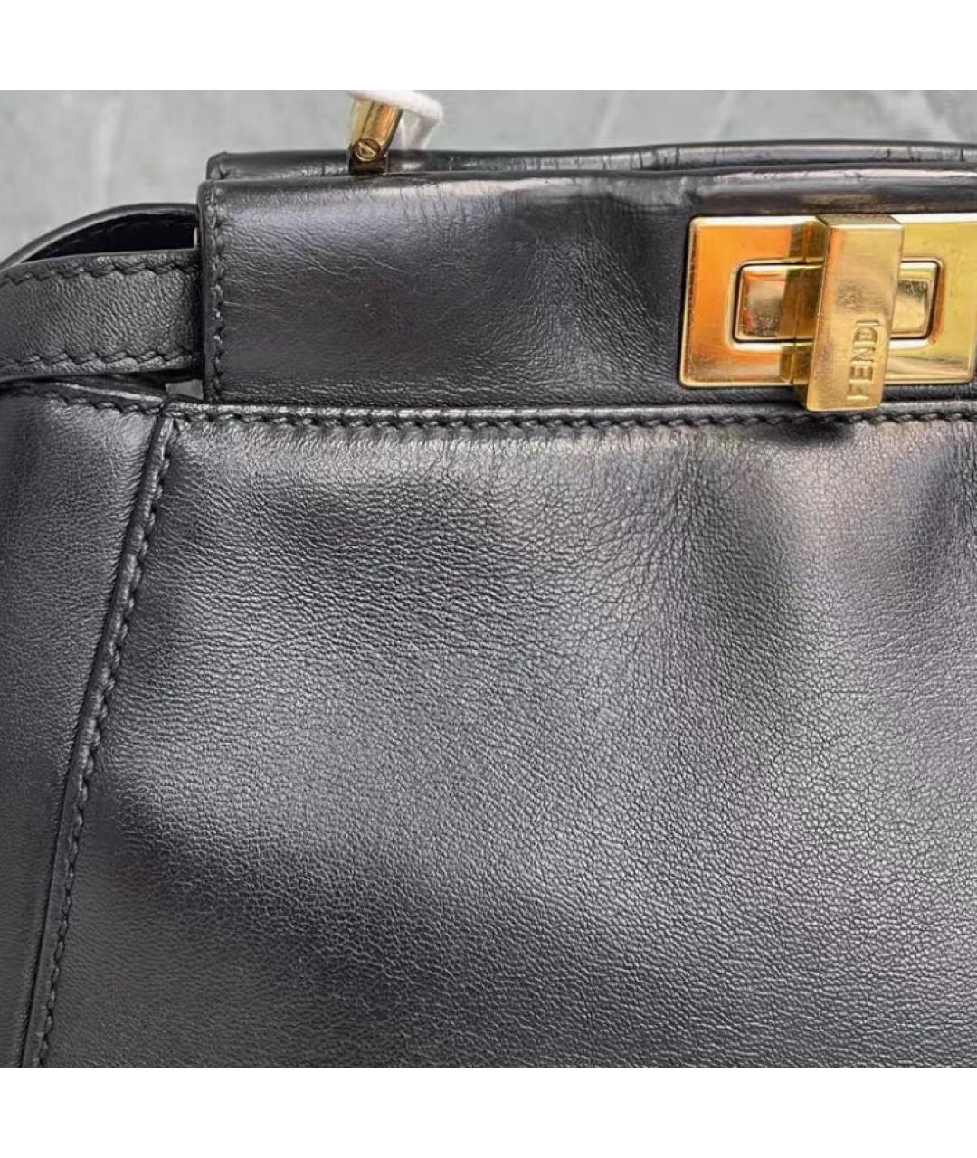 FENDI Черная кожаная сумка через плечо, фото 2