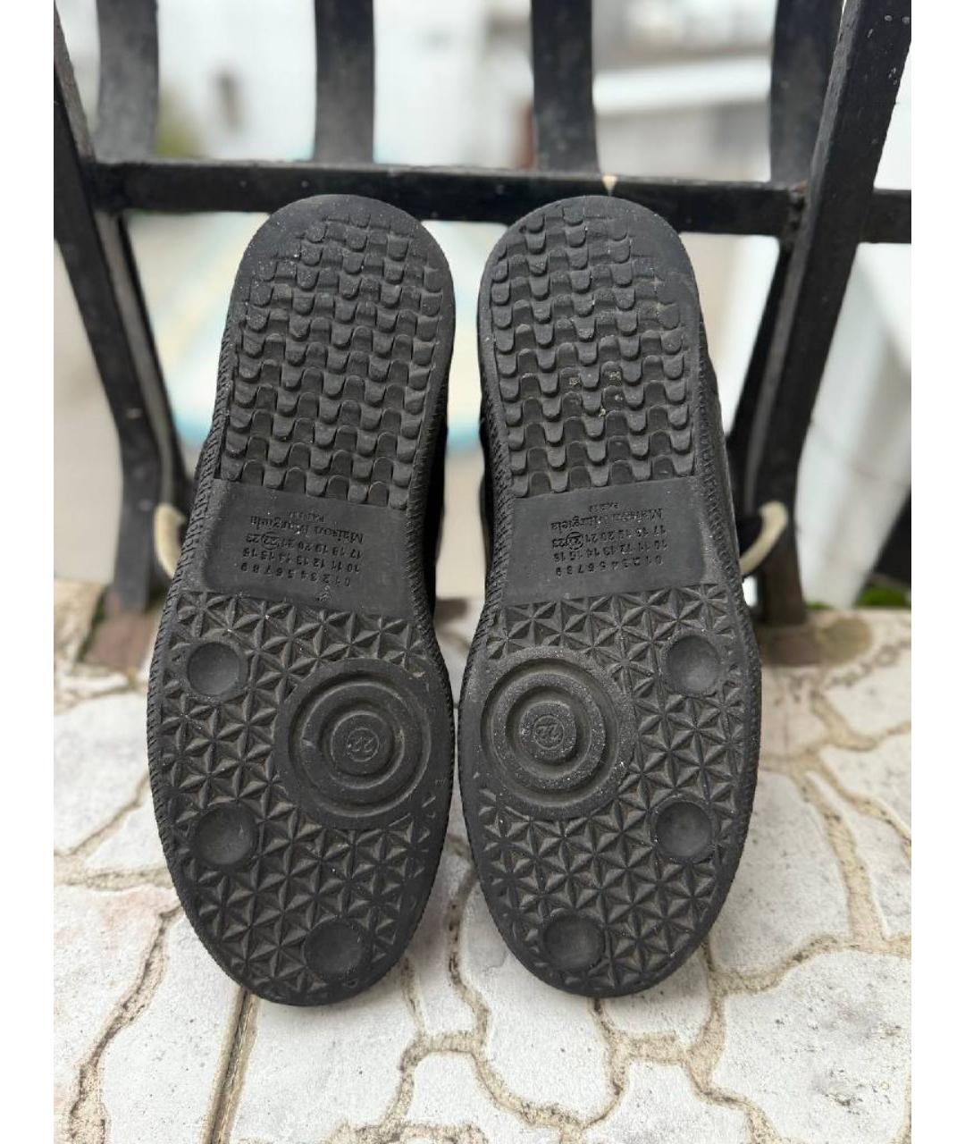 MAISON MARGIELA Черные кожаные высокие кроссовки / кеды, фото 8